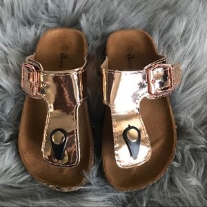 Metallic Rose Gold Girl Sandals